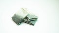 Teabag on isolated white background