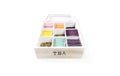 Teabox with various teas Royalty Free Stock Photo