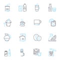 Teach and educate linear icons set. Instruct, Enlighten, Tutor, Mentor, Advise, Guide, Coach line vector and concept