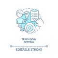 Teach goal setting turquoise concept icon Royalty Free Stock Photo