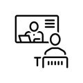 Black line icon for Teach, educate and lecture Royalty Free Stock Photo