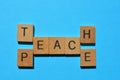 Teach Peace, words as banner headline