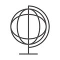 Teach school and education globe map geography line style icon