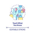 Teach what you know concept icon