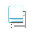 Teach yourself books vector thin line stroke icon. Teach yourself books outline illustration, linear sign, symbol