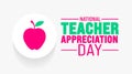 Teacher Appreciation Day background template. Holiday concept. use to background, banner, placard, card, and poster design Royalty Free Stock Photo