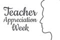 Teacher Appreciation Week. Holiday concept. Template for background, banner, card, poster with text inscription. Vector Royalty Free Stock Photo