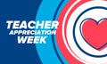 Teacher Appreciation Week in United States. Celebrated in May. In honour of teachers. School and education. Vector