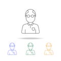 Teacher avatar multicoloured icons. Element of profession avatar of for mobile concept and web apps. Thin line icon for website d