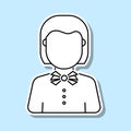 Teacher avatar sticker icon. Simple thin line, outline vector of avatar icons for ui and ux, website or mobile application