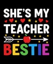 Teacher Bestie T-Shirt Royalty Free Stock Photo