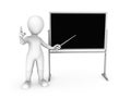 Teacher at the blackboard. 3d white man