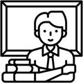 Teacher and blackboard icon, An avatar that is related to education vector