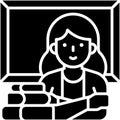 Teacher and blackboard icon, An avatar that is related to education vector