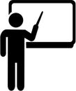 Teacher on blackboard icon