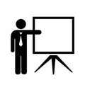 Teacher and blank screen