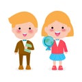 Teacher characters of male and female teachers isolated vector illustration