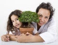 Teacher child plant Royalty Free Stock Photo