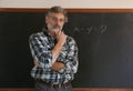 Professor blackboard problem Royalty Free Stock Photo