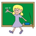 Teacher in the classroom, vector illustration Royalty Free Stock Photo