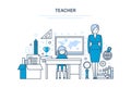 Teacher concept. Corporate training, education for colleague, system of knowledge.
