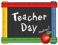 Teacher Day, Ruler Blackboard, Apple Royalty Free Stock Photo