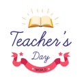 Teacher day professional holiday isolated greeting icon