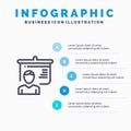 Teacher, Education, Presentation, School Line icon with 5 steps presentation infographics Background