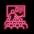 teacher educational lesson neon glow icon illustration