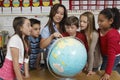 Teacher Explaining Globe To Students Royalty Free Stock Photo