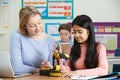 Teacher With Female Pupil In Science Lesson Studying Robotics Royalty Free Stock Photo