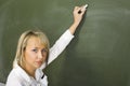 Teacher at greenboard Royalty Free Stock Photo