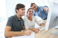 Teacher with group of students in class Royalty Free Stock Photo