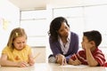 Teacher Helping Students With Schoolwork Royalty Free Stock Photo