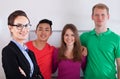 Teacher with her multi-ethnic students Royalty Free Stock Photo