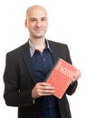 Teacher holding a book. english learning concept Royalty Free Stock Photo