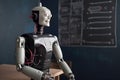 Teacher humanoid robot learning and solving education problems in classroom