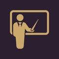 The teacher icon. Training and presentation, seminar, learning symbol. Flat Royalty Free Stock Photo