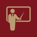 The teacher icon. Training and presentation, seminar, learning symbol. Flat Royalty Free Stock Photo