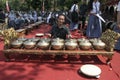 Teacher and Javanese Gamelan Royalty Free Stock Photo