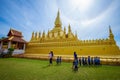 Teacher and kids are go on a study field trip In tourist in Laos Royalty Free Stock Photo