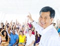 Teacher and large group of student in Lecture room Royalty Free Stock Photo