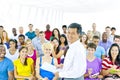 Teacher and large group of student in Lecture room Royalty Free Stock Photo