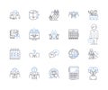 Teacher line icons collection. Inspirational, Encouraging, Dedicated, Mentor, Patient, Knowledgeable, Passionate vector