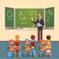 Teacher man giving a trigonometry lecture Royalty Free Stock Photo