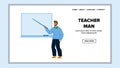 Teacher Man Teaching Educational Lesson Vector