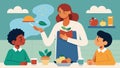 A teacher at a middle school incorporates smell and taste into a lesson about cultural food traditions allowing students