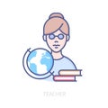 Teacher - modern colored line design style icon Royalty Free Stock Photo