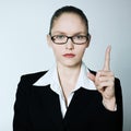 Teacher nanny business woman pointing up finger Royalty Free Stock Photo