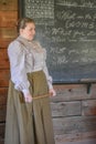 Teacher with Blackboard, Cursive Handwriting